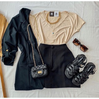 Blusa Camiseta t-shirt Baby Look Viscolycra Básica