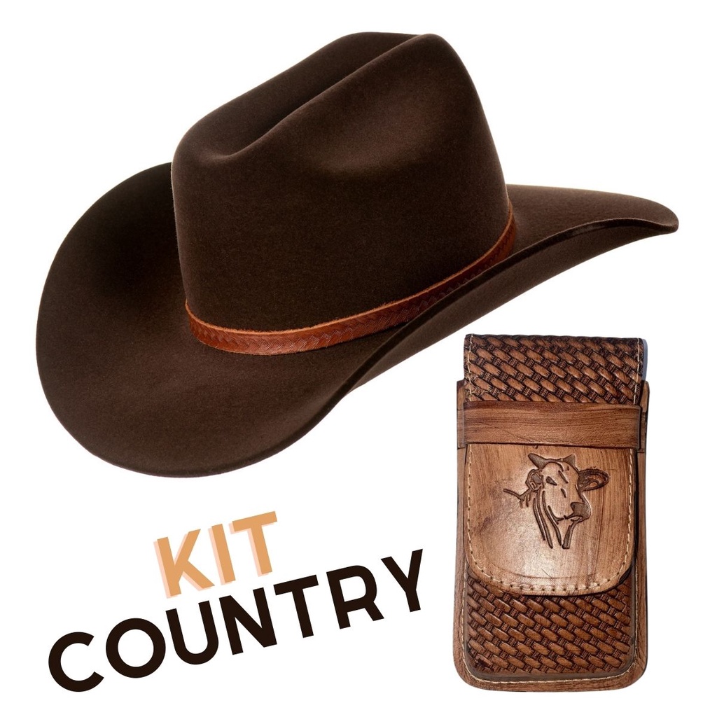 Kit Chapeu + Capinha Country Modelo Premium - Vários Modelos em Oferta na Shopee