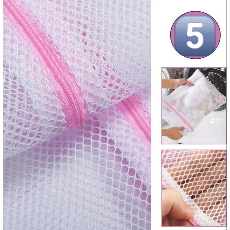 Kit 5 Sacos 40x 50 Cm Para Lavar Roupas Delicadas Com Ziper em Oferta na Shopee