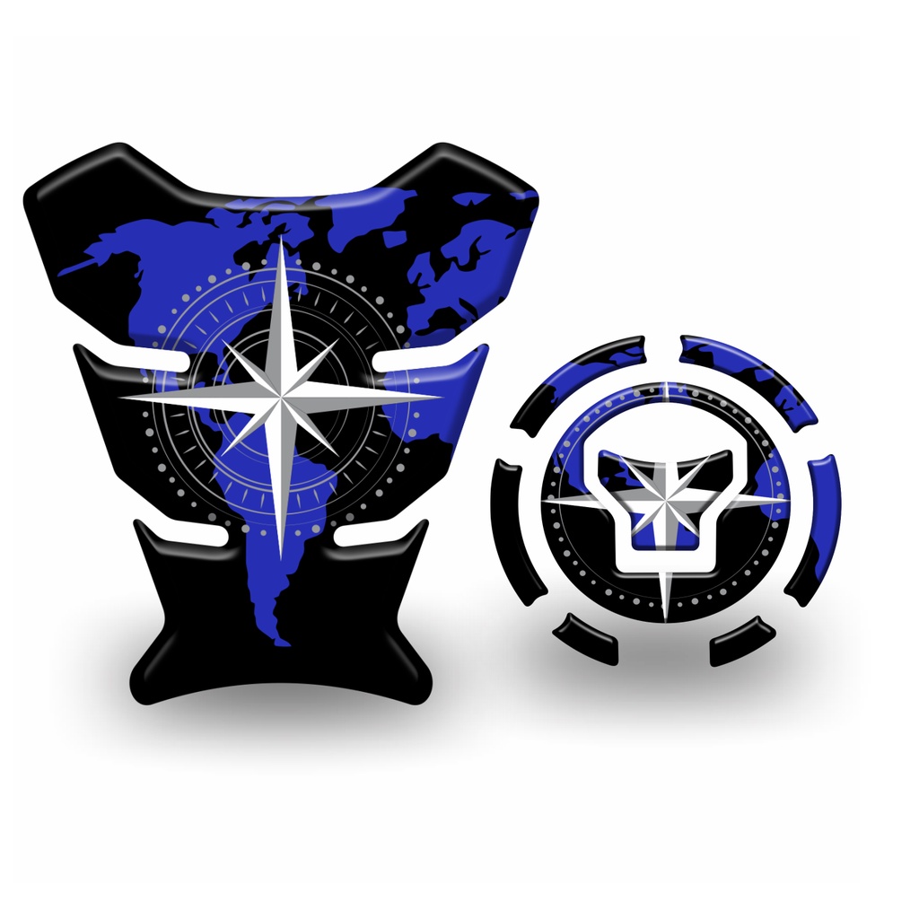 Adesivo Protetor de Tanque Nxr Bros 160 2015 em diante + Bocal Tankpad Resinado 3d Azul