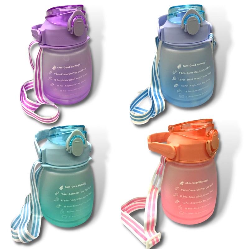 Garrafa de Água 1.5L Squeeze com Alça Portátil Academia Canudo