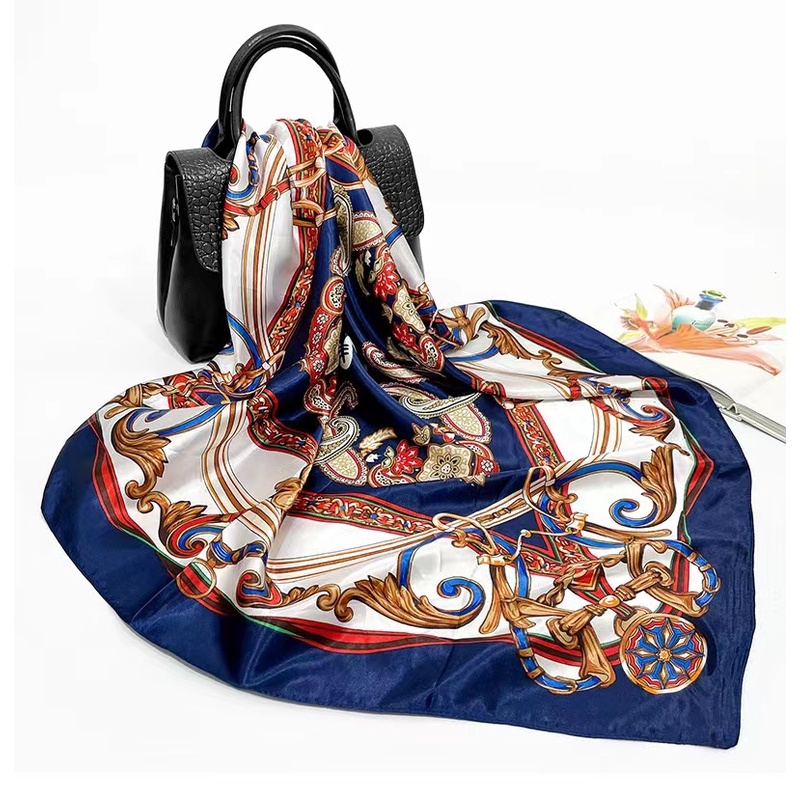 Lenço Cetim Cabeça Pescoço De Seda Super Moda 90cm X 90cm