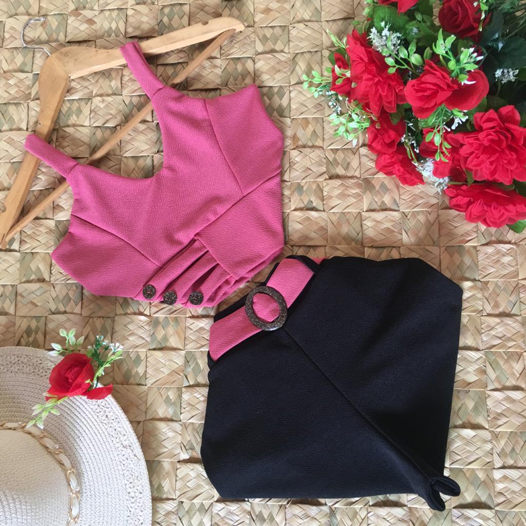 Conjunto LINDA MULHER (croped +short com cinto) PROMOÇÃO só HOJE