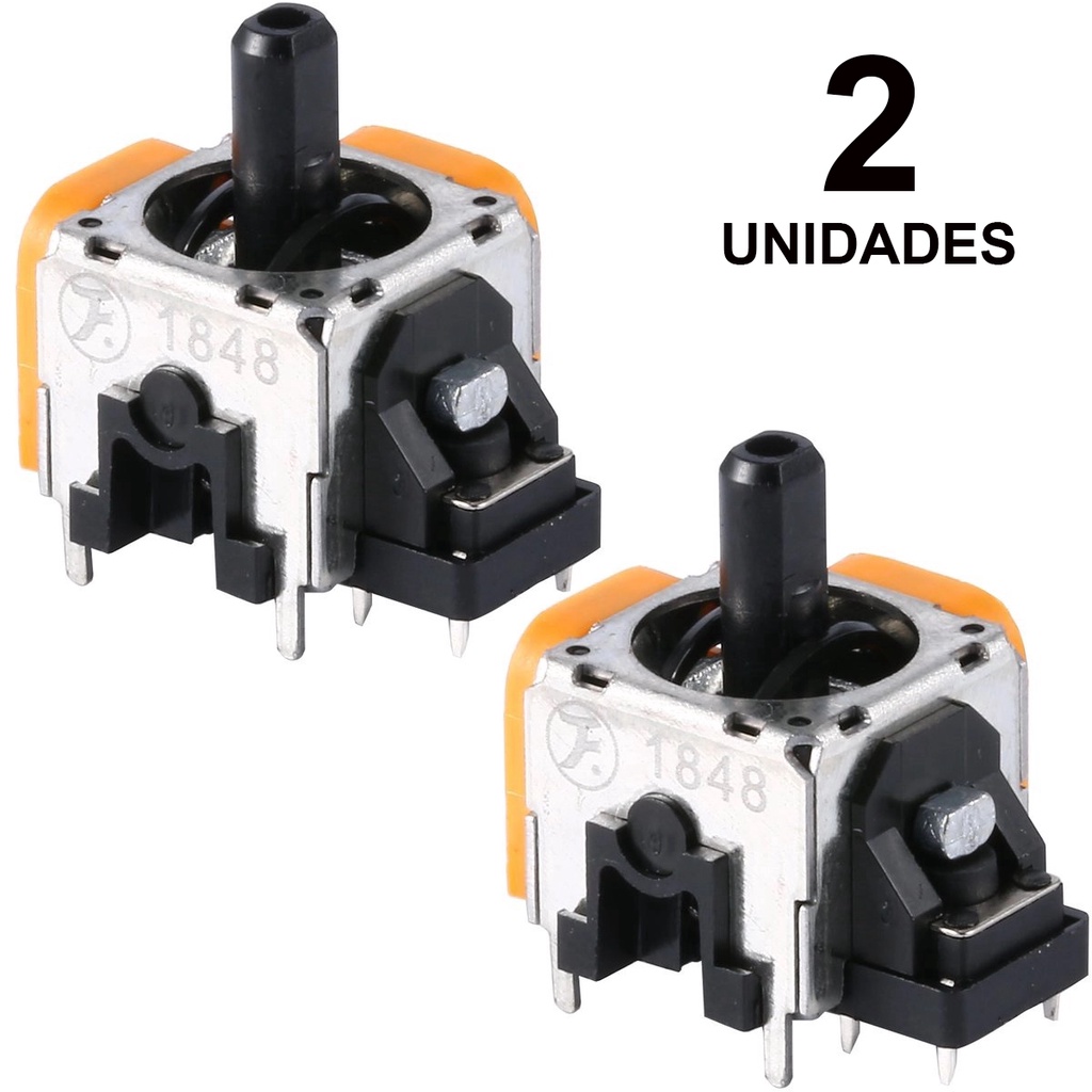 Kit 2 Botão Analógico 3d Direcional Original Laranja para Reparo / Reposição dos Controladores do Xbox One e Playstation 4 PS4 PS5