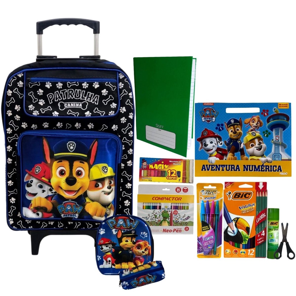 Kit Escolar Infantil Volta as aulas Patrulha Canina Personagem | Shopee ...