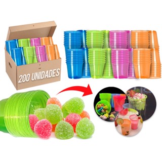 Copo Neon 30ml De Shot 200un Biodegradável Copinho Balada Brigadeiro Drinks Cores Vibrantes TrikTrik em Oferta na Shopee