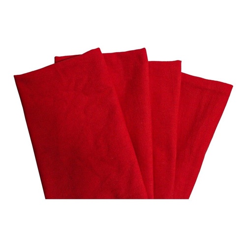 Kit Panos De Prato Vermelho Liso C/bainha 50x70 cm Premium — imagem 2 de 2
