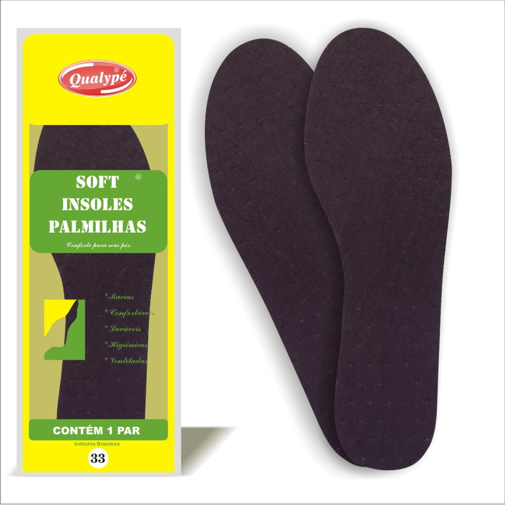 Palmilha de Látex Preta 33 Ao 44 = 1 par