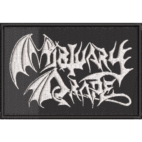 patch bordado mortuary drape black metal termocolante