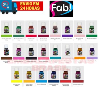 Corante Líquido Anelina FAB 10ml Cores Alimentício Líquido Para Bolo Glacê Confeitaria