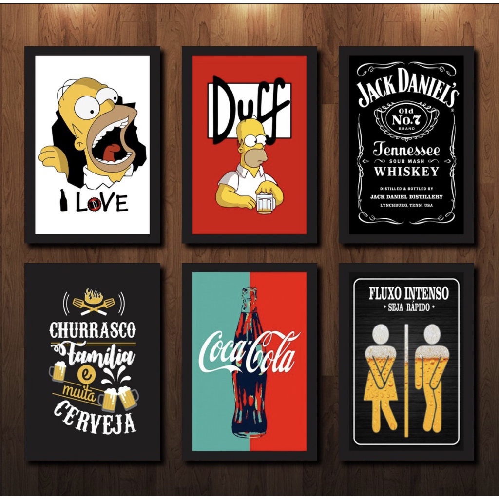 Quadro Placa Decorativa Churrasqueira Área Externa Churrasco Área Gourmet Bebida Homer Simpsons SORTIDO