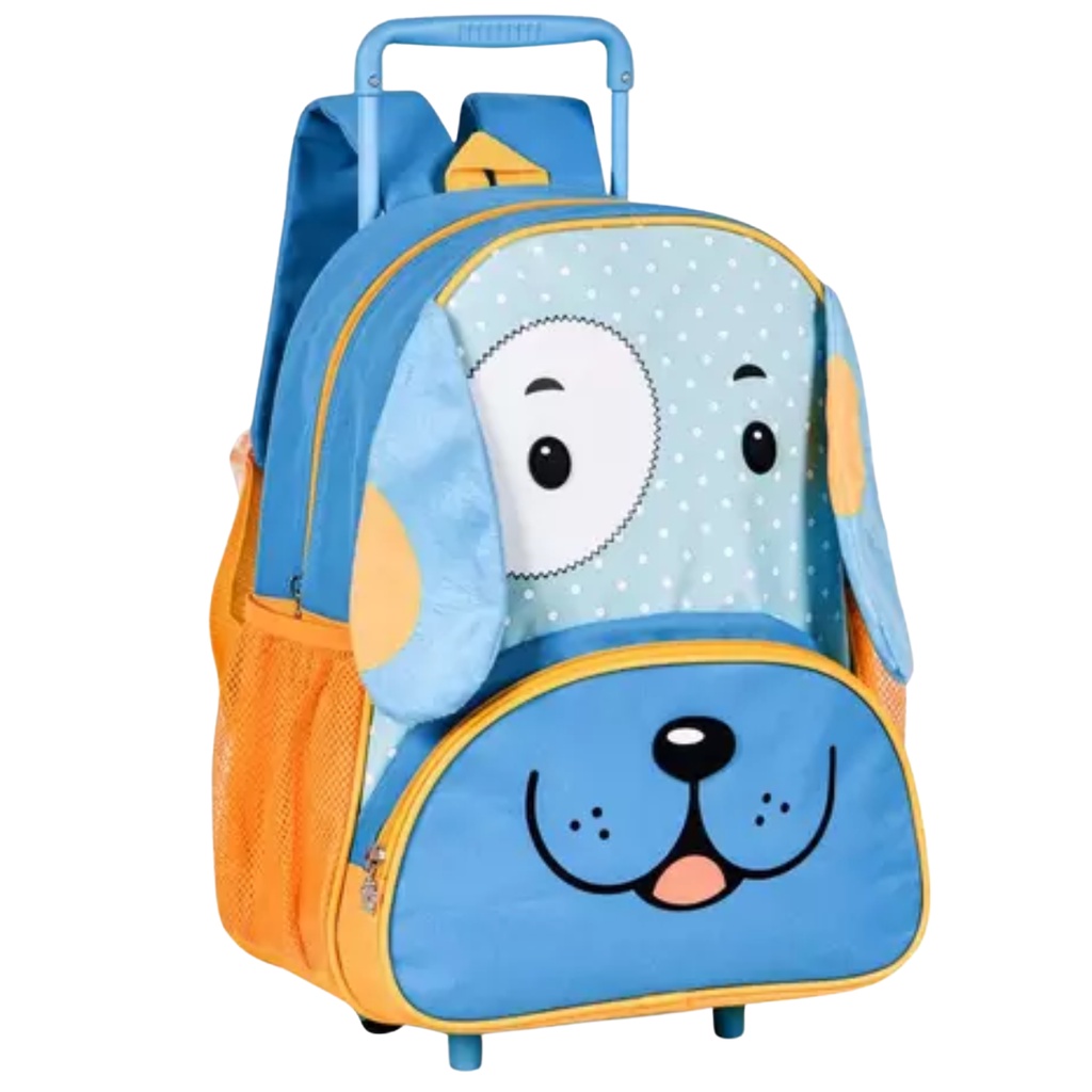 Mochila Escolar Carrinho Pets Rodinhas Infantil Nova Clio