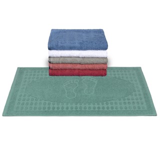 Kit 10 Tapetes Piso Atoalhado de Banheiro Sublime p/ Secar Pés - Saída Box - Cores Sortidas