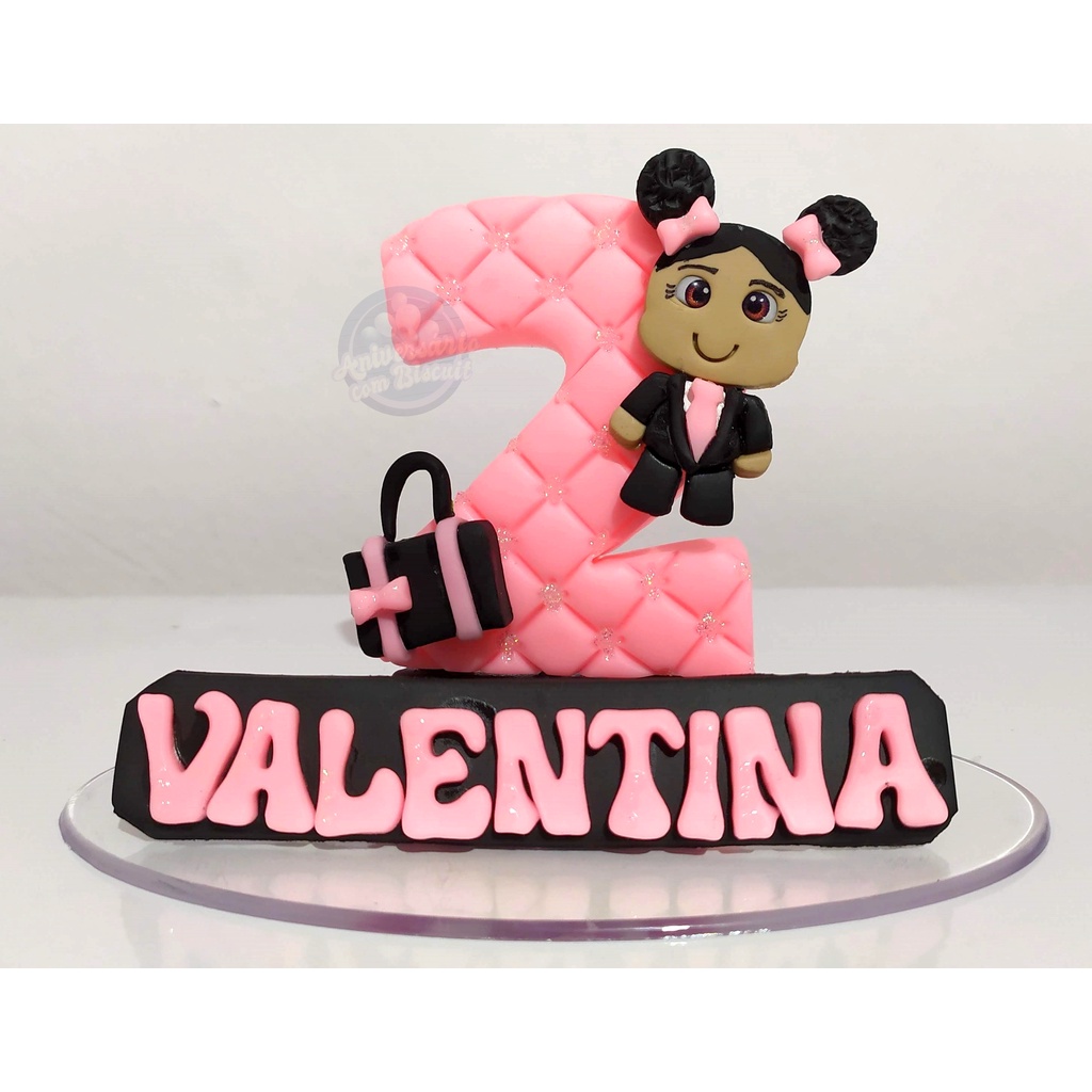 Vela Personalizada de Biscuit - Aniversário - Poderosa Chefinha Morena