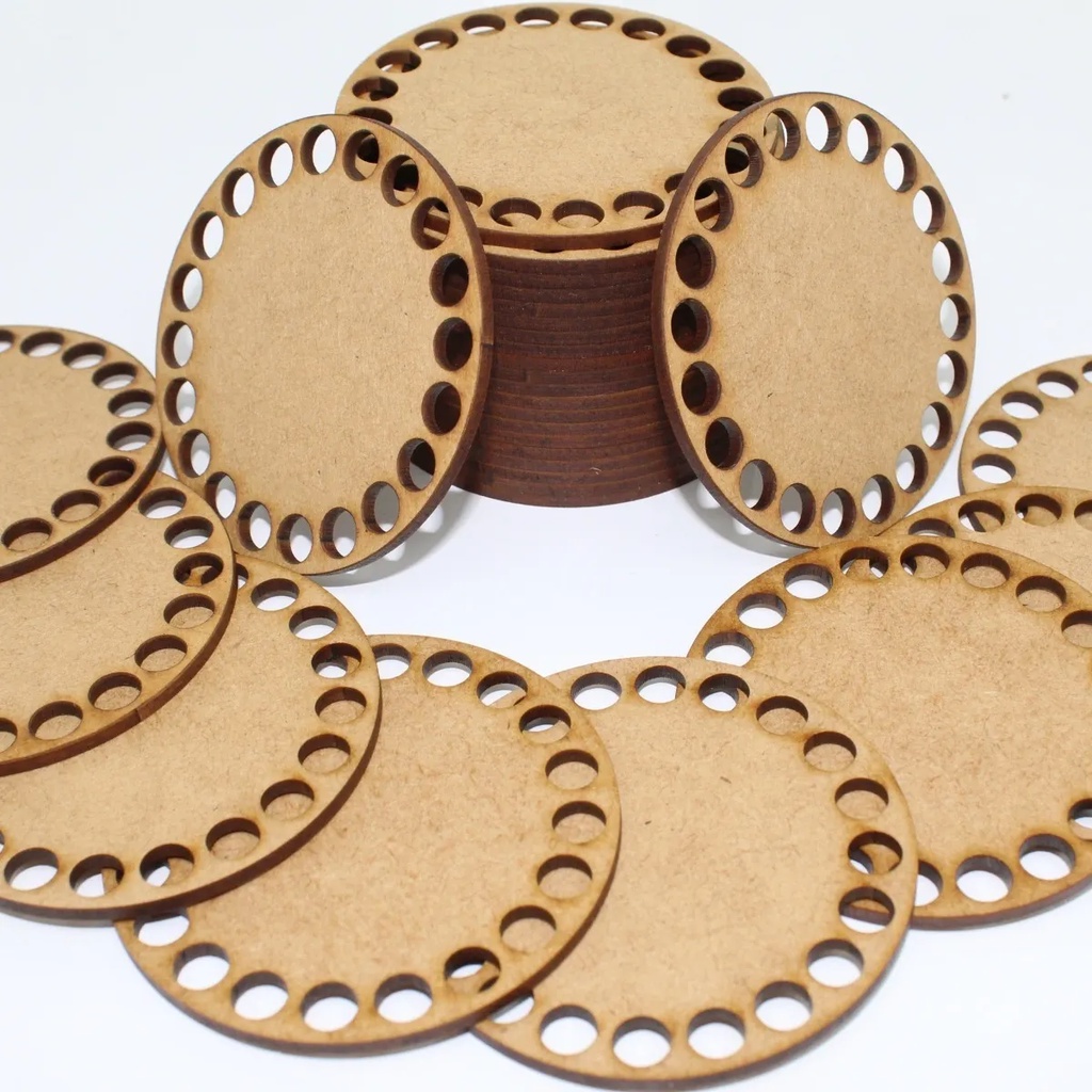 Kit 10 Bases MDF CRU Para Crochê Fio de Malha - 10 a 20cm - Circular em Oferta na Shopee