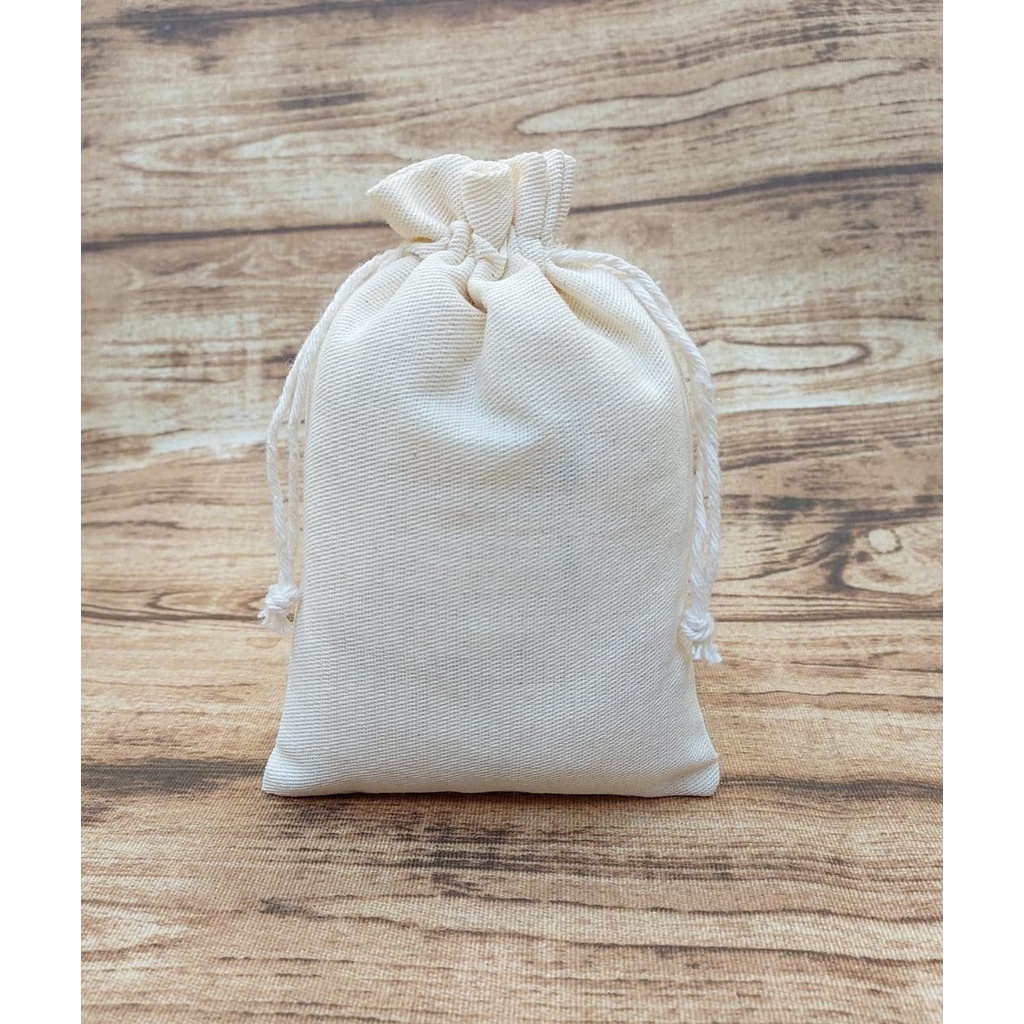 60 Embalagens 15x20 em algodão cru sustentável para produtos naturais.