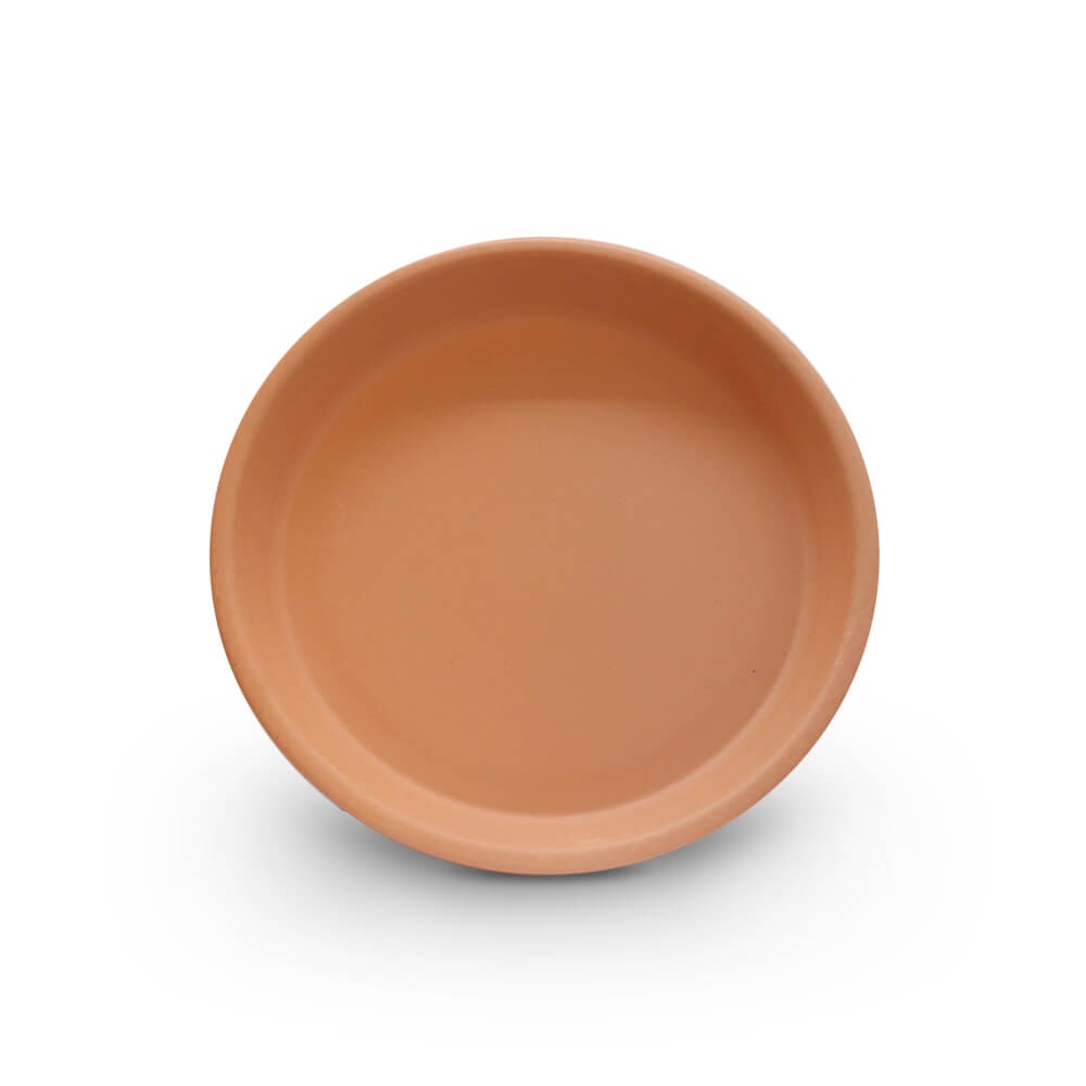Prato de Barro 12cm Redondo Para Vaso de Plantas Pratinho Jardinagem