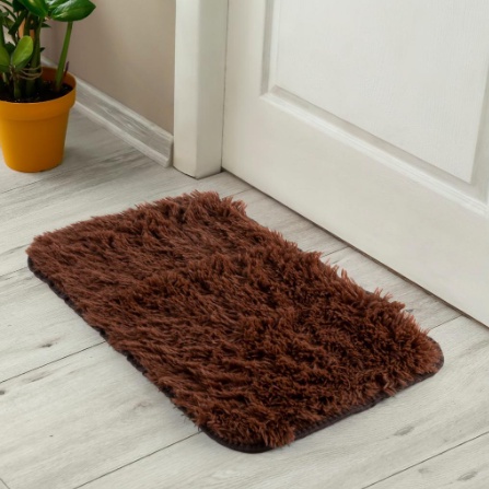 Tapete Peludo para Porta Felpudo Marrom 40cm x 60cm Antiderrapante Shaggy - Várias Cores em Oferta na Shopee