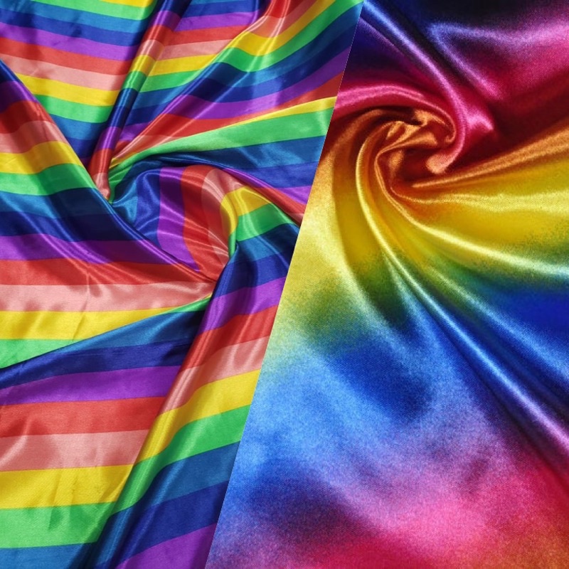 Tecido Cetim Arco Íris LGBTQIA+ - Tamanho 50cm x 1,50m