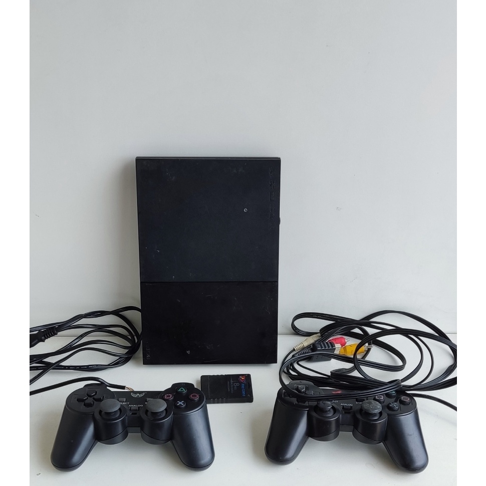 playstation 2 slim scph 90001 completo desbloqueado ( leitor ruim