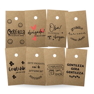Tag Com Frases Para Cliente Kraft 4x7cm em Oferta na Shopee