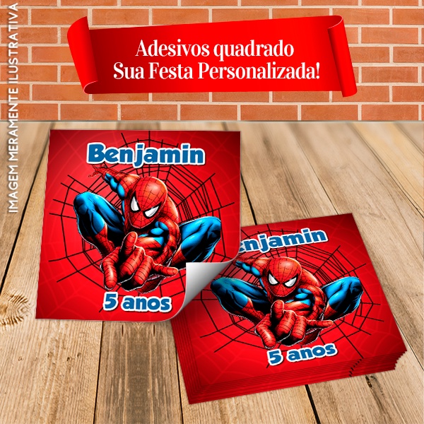 Adesivos Quadrados Personalizados Homem Aranha