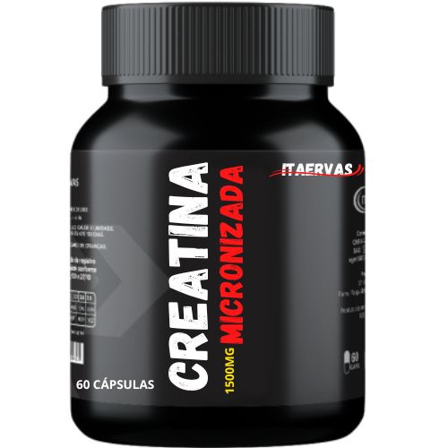 Creatina Micronizada 1500mg Força Disposição Massa Muscular Rápida Energia 60 Cápsulas