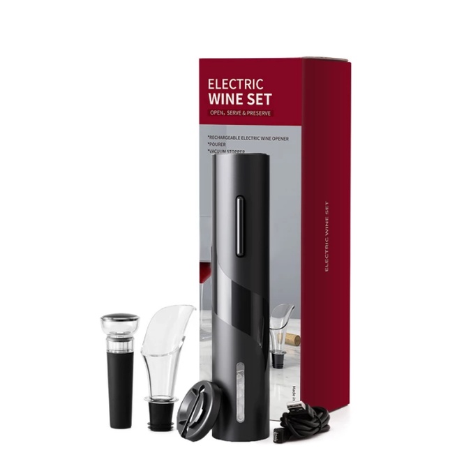 Saca Rolhas Abridor De Vinho Automático Elétrico Recarregavel Pilha kits