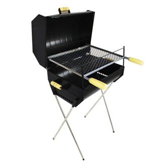 Churrasqueira Grande Bafo 2 em 1 Completa 50x40cm Portátil Móvel Camping Rancho Casa
