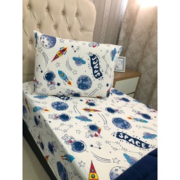 Jogo de Lençol Solteiro 2 Peças Menino Infantil/Criança Malha 100% Algodão Macio