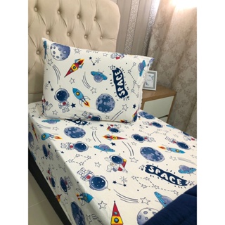 Jogo de Lençol Solteiro 2 Peças Menino Infantil/Criança Malha 100% Algodão Macio em Oferta na Shopee