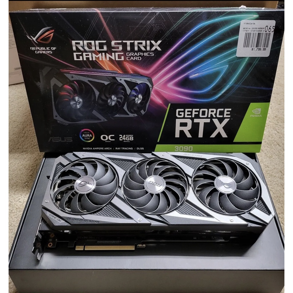 Graphics Card ASUS ROG Strix GeForce RTX 3090 OC 24GB GDDR6X | Shopee ...