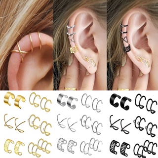 Kit 12 Brincos Pressão Piercing Orelha Ouro Prata Preto em Oferta na Shopee