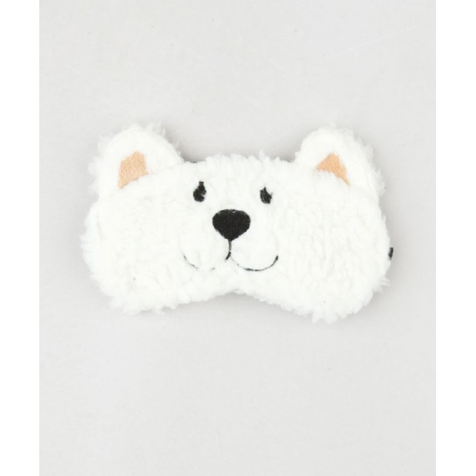 Máscara de dormir tapa olho urso em pelúcia branco C&A novo
