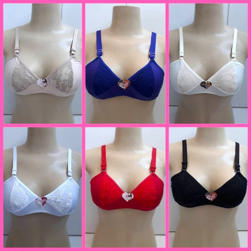 Kit c/ 5 Sutiã Alça Reforçado Sutiã PLUS SIZA Microfibra Renda