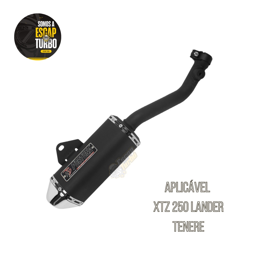 Escapamento XTZ 250 Lander/Tenere 250 Mini tri Preto Fortuna