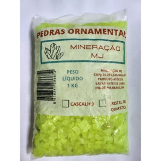 Cascalho Quartzo Colorido Amarelo Florescente 2kg Para Aquários Decoração Etc