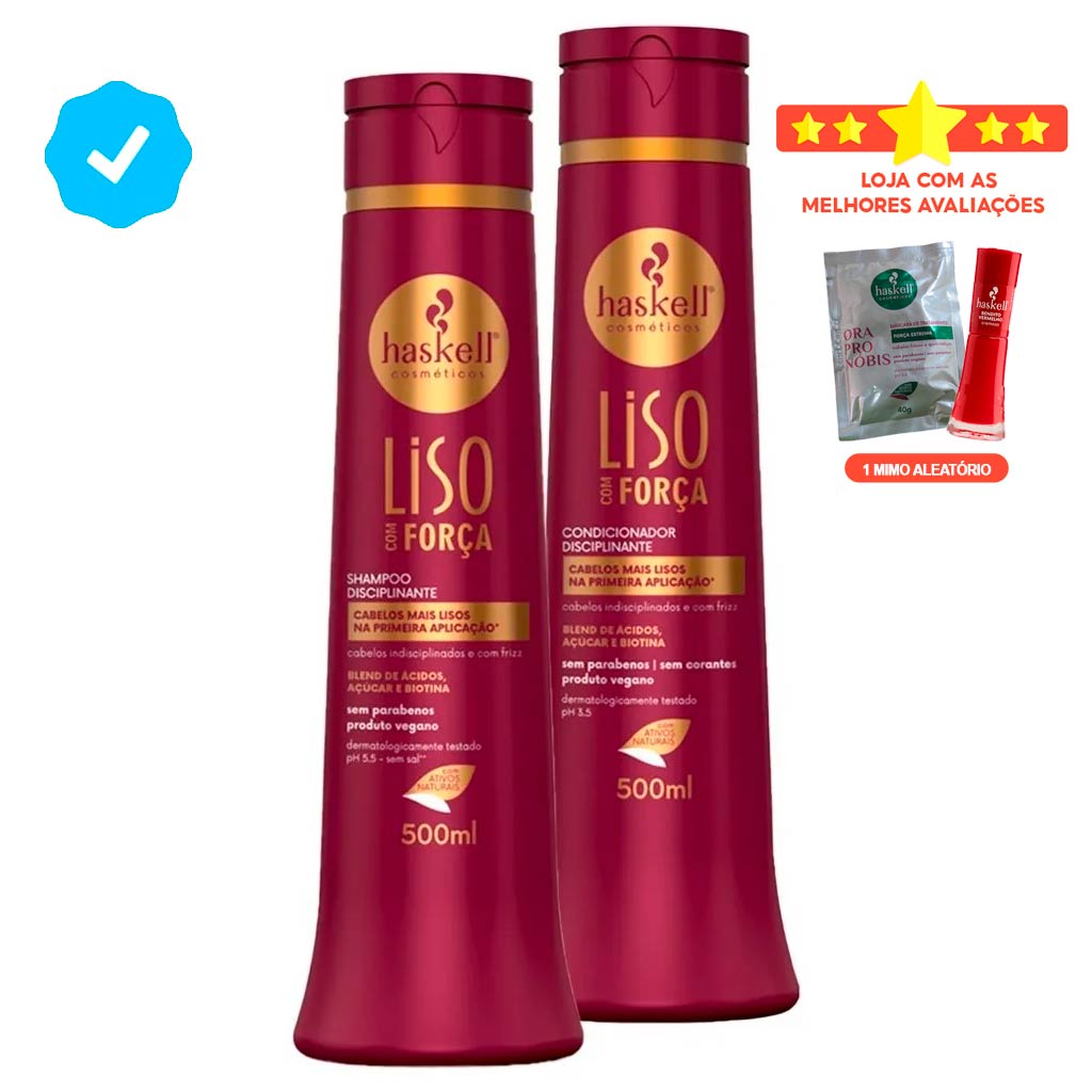 Kit Haskell Liso com Força Duo (2 Produtos) 500ml