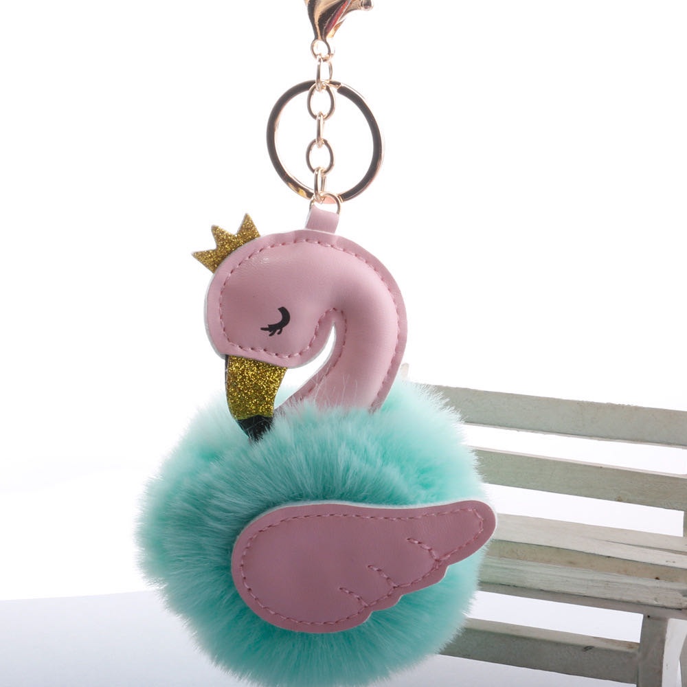 Chaveiro POMPOM CISNE COROA Decoração/Pingente
