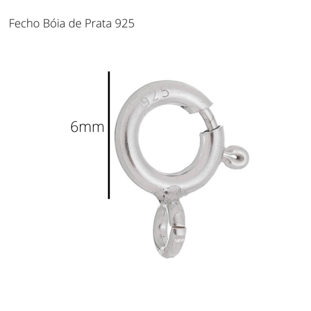 Fecho Boia de Prata 925 6mm