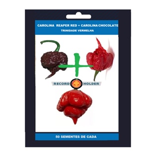 Sementes de Carolina Reaper Chocolate + Carolina vermelha  + Trinidade scorpions  50 de cada em Oferta na Shopee