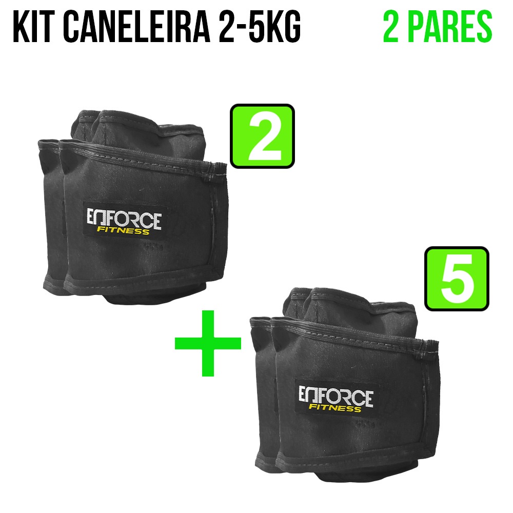 Kit Caneleira Peso Tornozeleira 2kg e 5kg Treinar Pernas Academia Treinar Perna Crossfit Funcional