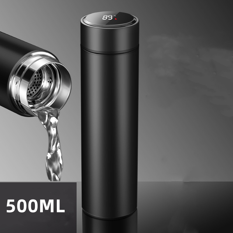 Garrafa Térmica Com Led Temperatura 500Ml Inox Agua Café Display Digital