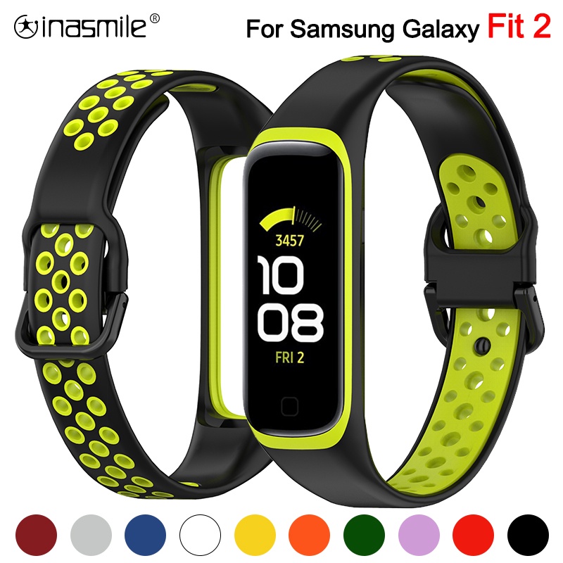 Pulseira Silicone Para Samsung Galaxy Fit 2 SM-R220 Cinta Relogio Inteligente Esporte Banda Respirável em Oferta na Shopee