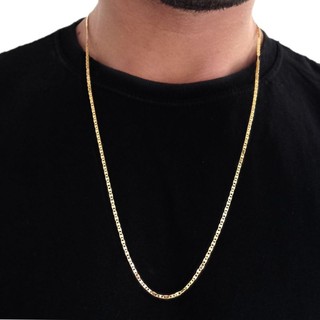 Corrente Cordão masculino Fino Piastrini Banhado Folheado A Ouro 18K 2mm 60cm ou 70CmCorrente Cordão masculino Fino Piastrini Banhado Folheado A Ouro 18K 2mm 60cm ou 70Cm