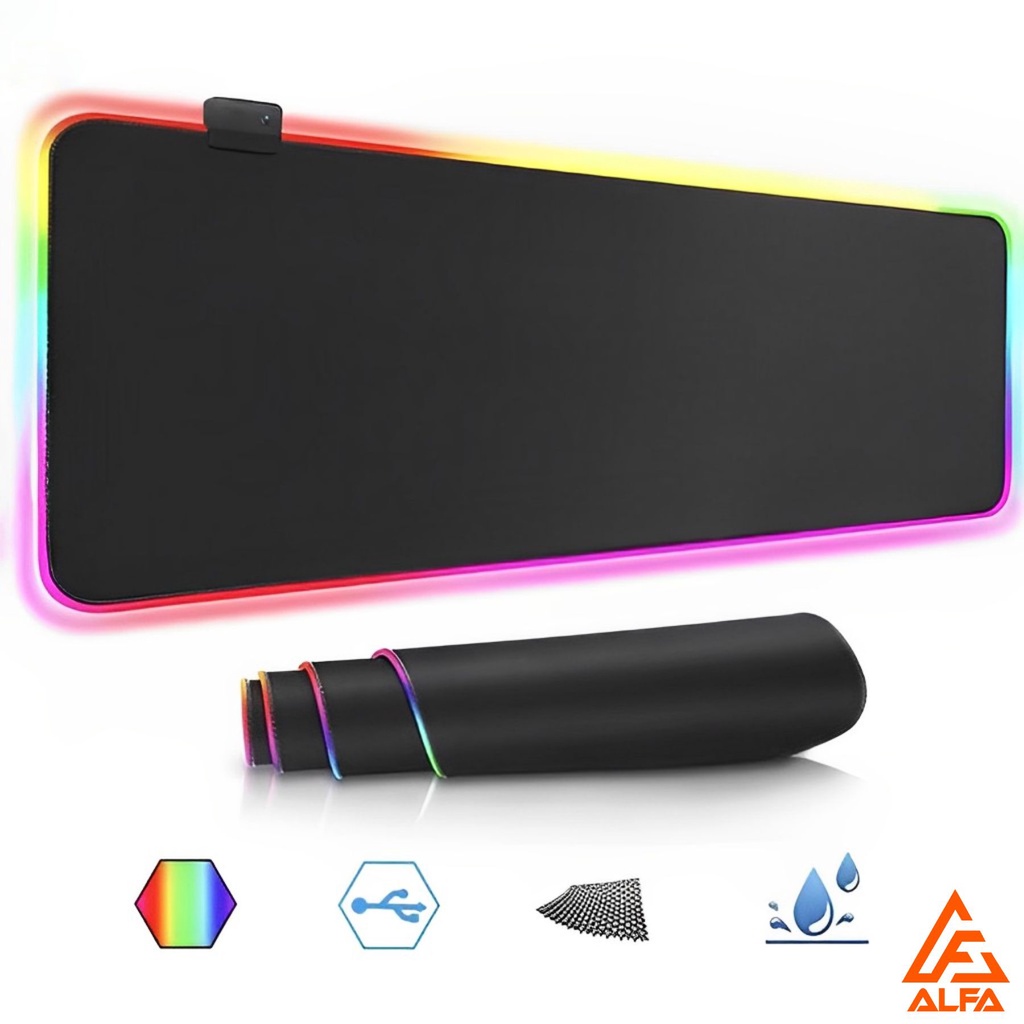 Mouse Pad Gamer Iluminado RGB LED 80x30CM/35x25CM,Preto Shopee Brasil