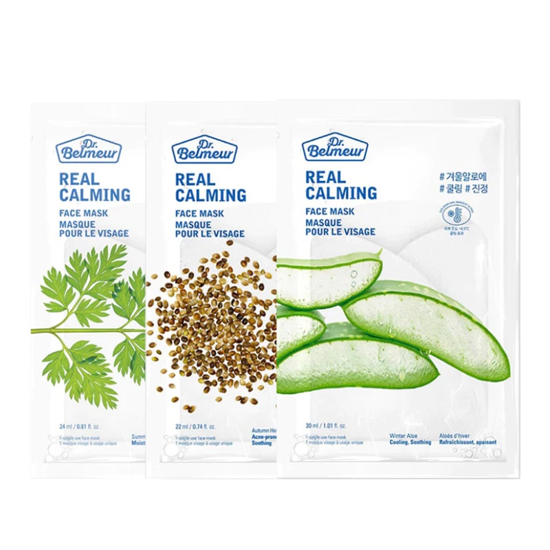the face shop dr. belmeur real calming mask 30ml 3 types - Beauty