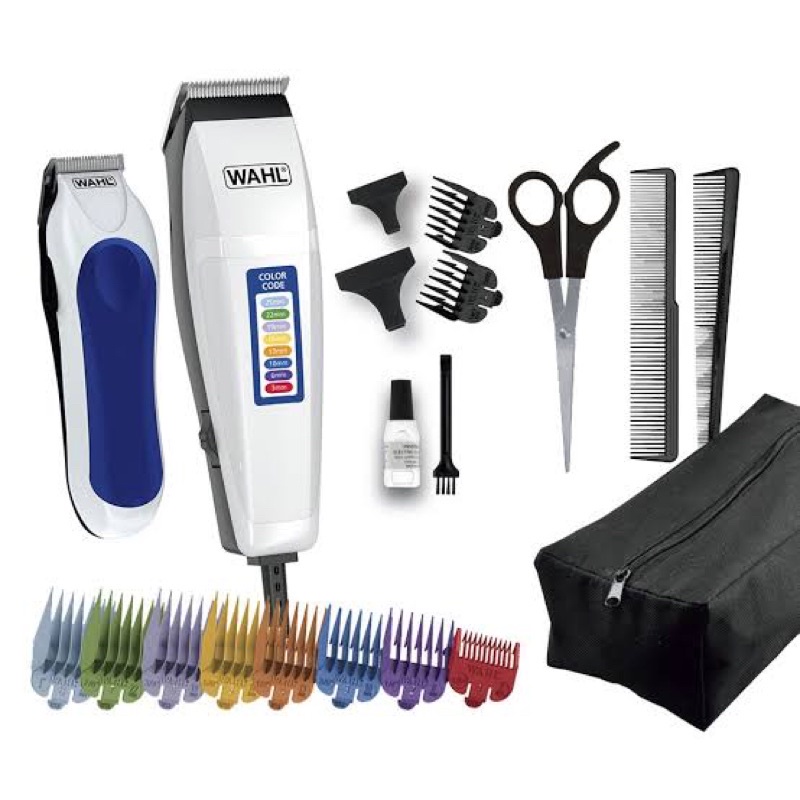 Kit Máquina de Cortar Cabelo e Aparador de Pelos Color Code Combo Wahl - 220V