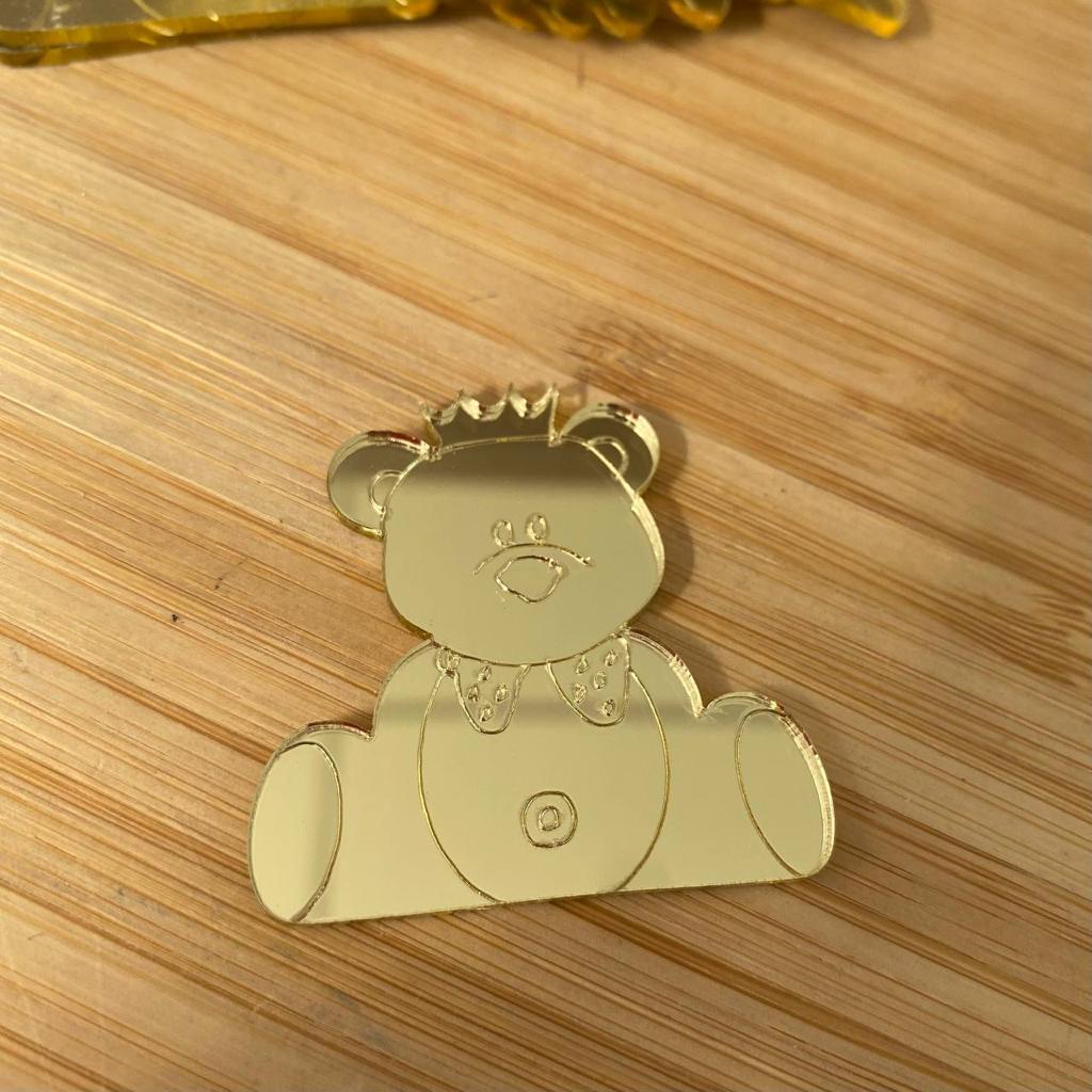 Aplique espelhado 4cm Urso Rei