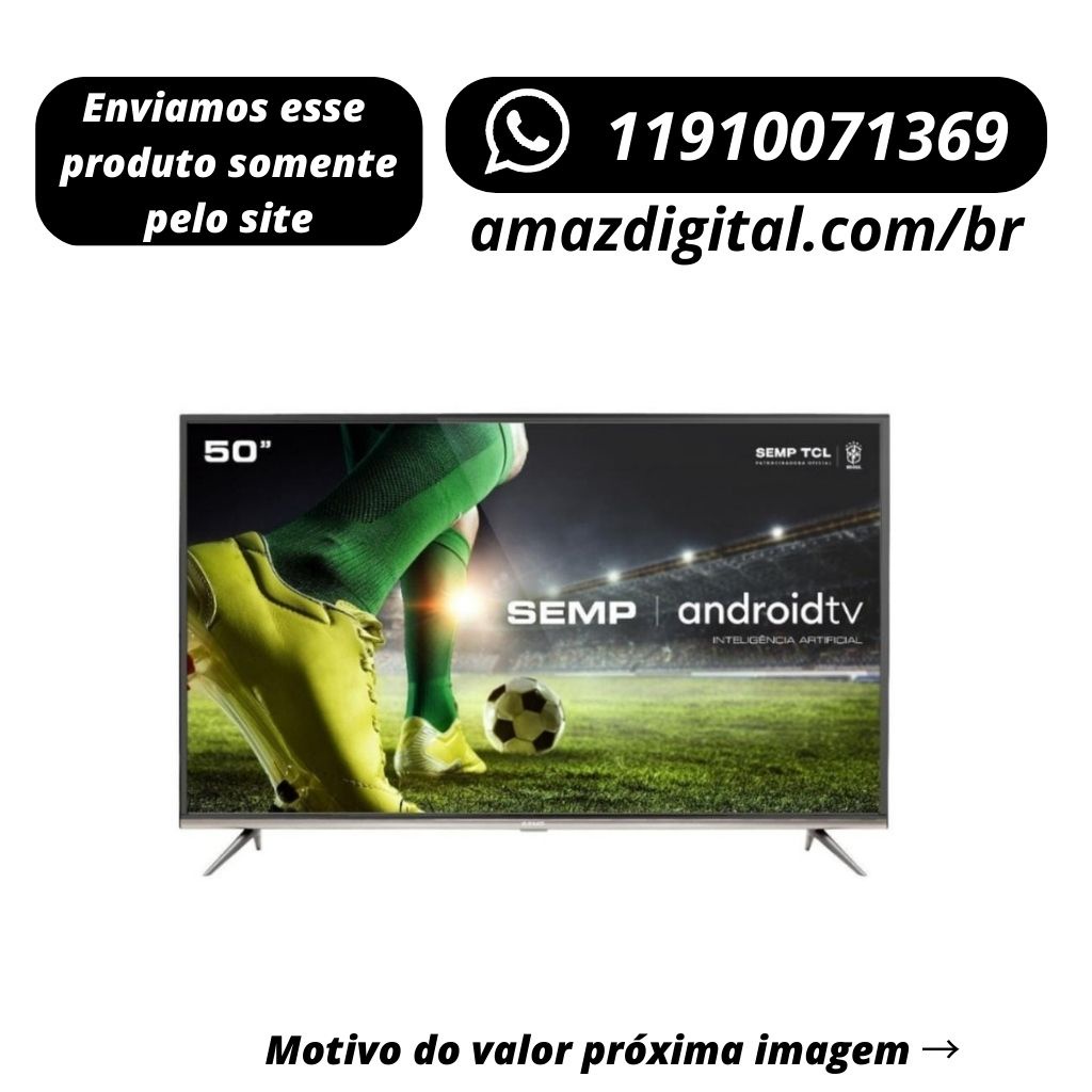 Smart TV Led 50" Semp SK8300 4K HDR Android Wi-Fi 3 HDMI 2 USB Controle ...